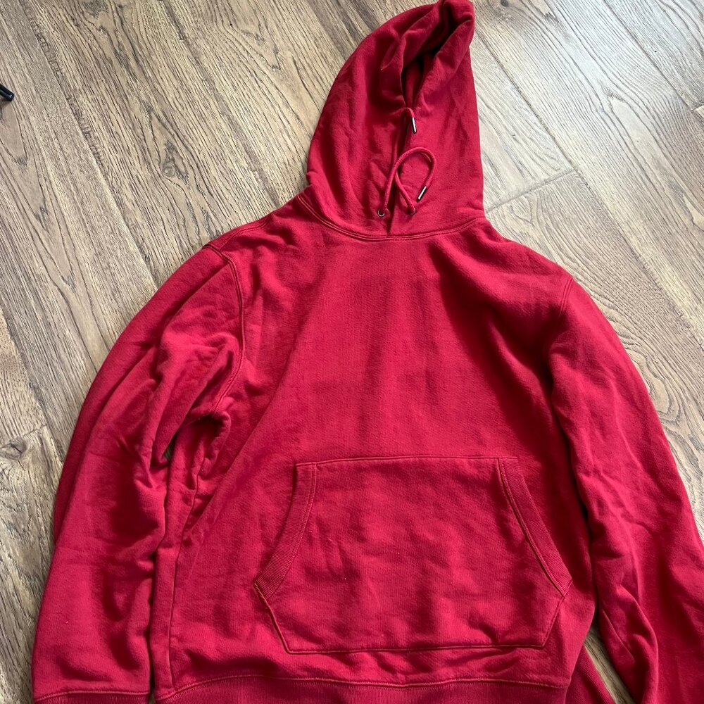 Madewell Men's Hooded Sweatshirt Red Medium